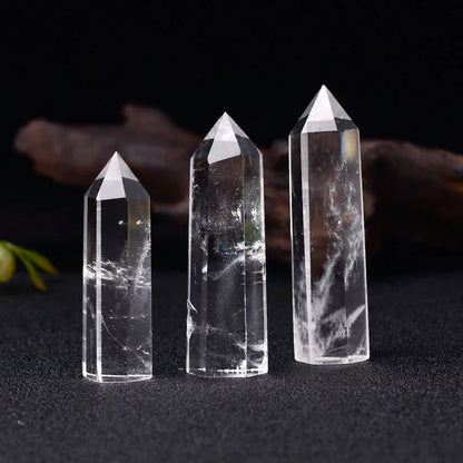 1PC Natural Crystal Transparency Quartz Point Healing Stone Hexagonal Prisms 50-80mm Obelisk Wand Reiki Energy Stone Home Decor