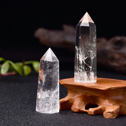 1PC Natural Crystal Transparency Quartz Point Healing Stone Hexagonal Prisms 50-80mm Obelisk Wand Reiki Energy Stone Home Decor