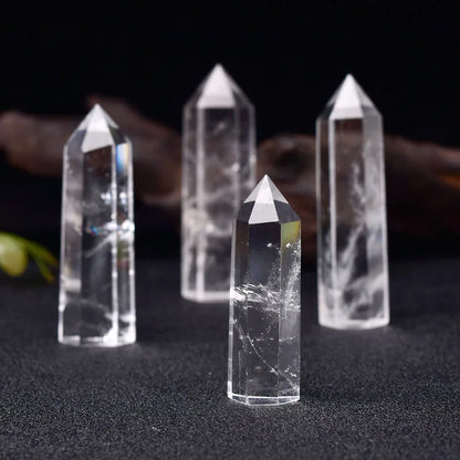 1PC Natural Crystal Transparency Quartz Point Healing Stone Hexagonal Prisms 50-80mm Obelisk Wand Reiki Energy Stone Home Decor