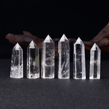 1PC Natural Crystal Transparency Quartz Point Healing Stone Hexagonal Prisms 50-80mm Obelisk Wand Reiki Energy Stone Home Decor